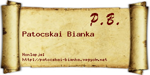 Patocskai Bianka névjegykártya